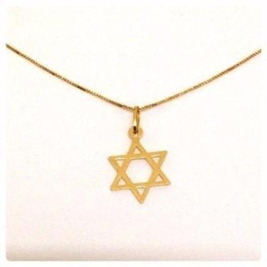 Imagem de Kit Corrente Veneziana + Pingente Estrela Davi Em Ouro 18k - DG Presen