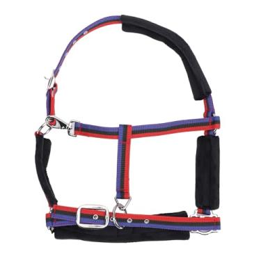 Imagem de Cabresto de cavalo, cabresto de cavalo de nylon, cabrestos ajustáveis de queixo e garganta para cavalos, cabresto de cavalo para treinamento, (Grande Adequado para 1,35-1,65 m