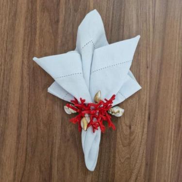 Imagem de Porta Guardanapo Corais e Conchas - Decor Madame Blue, Vermelho