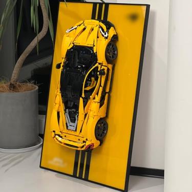 Imagem de iLuane Display Wallboard for Lego Technic McLaren P1 Model Car Racing Hypercar Model Kit 42172, Adult Collectibles Wall Mount, Home or Office Décor, Pinstriped (No Car Included)