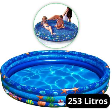 Imagem de Piscina Inflável Transparente 250 Litros 3 Anéis