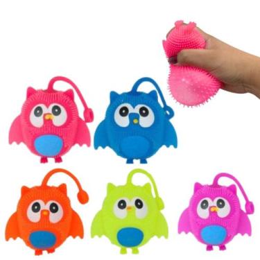 Imagem de Brinquedo Antiestresse Coruja de Silicone Infantil com Luzes Coloridas