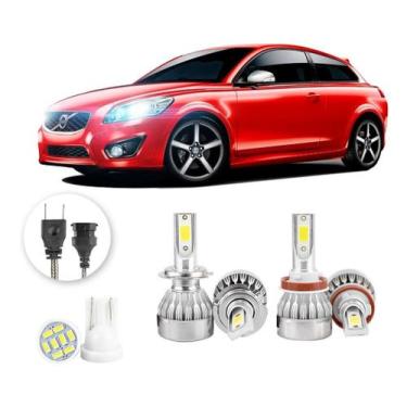 Imagem de Kit Lampadas Led Volvo C30 2011 A 2016 H7 H11 20000lm - V10, Branco