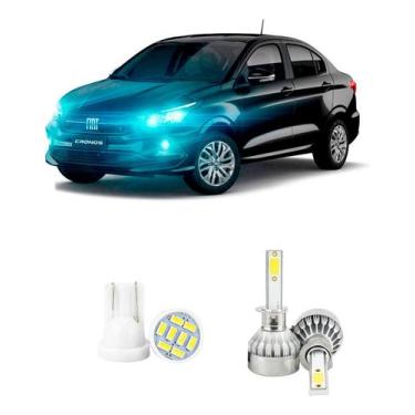 Imagem de Lampada Led Farol Alto Fiat Cronos 2017 A 2022 20000lm - V10, Branco