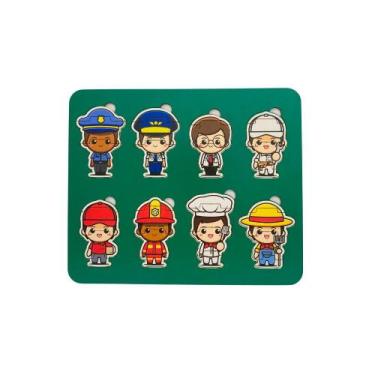 Imagem de Quebra Cabeça Profissões com Bonecos Brinquedo Educativo de Madeira Md