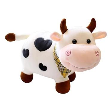 Imagem de Brinquedo Almofada Vaca Fofa de Pelúcia – Macia e Divertida para Crianças de Todas as Idades (Branco)