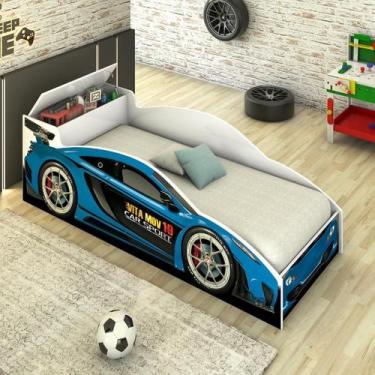 Imagem de Cama Juvenil Carro Mini Cama Infantil Adesivada Carro - Caselli Store,