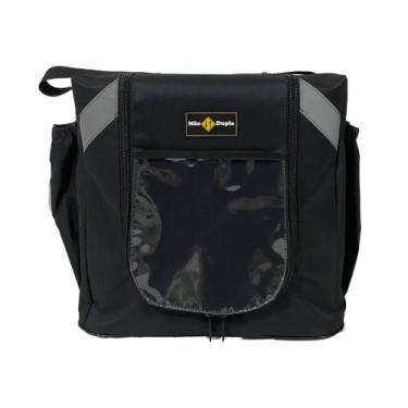 Imagem de Mochila Marmitex Verona Mão Dupla 20 Marmitex Motoboy Capa, Preto