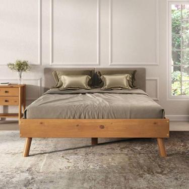 Imagem de Cama de Madeira Casal Futon Baixa Moderna Freijó Karri - IDIMEX