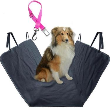 Imagem de Kit Capa Pet Banco Traseiro +cinto Segurança Carro Universal - Pampet,
