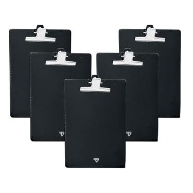 Imagem de Prancheta A4 Preta Prendedor Metal Eficiente - Kit C/5 UNIDADES
