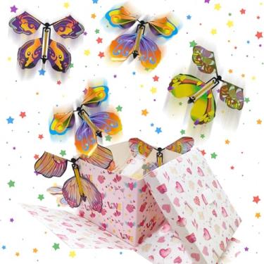 Imagem de WUEURU Caixa surpresa de borboleta voadora, caixa de presente explosiva