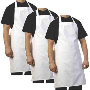 Imagem de KIT C/ 03 AVENTAIS DE AÇOUGUEIRO IMPERMEÁVEL 96cmx64cm BRANCO - L.C.A.