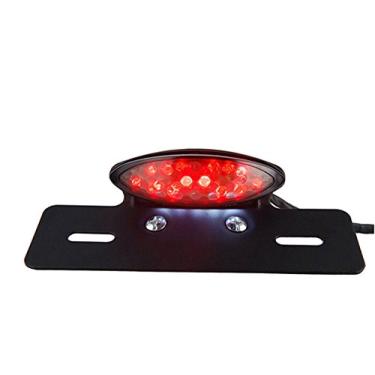 Imagem de TASWK Lâmpada de freio de motocicleta para placa de licença LED integrada luz de freio traseira vermelha e branca