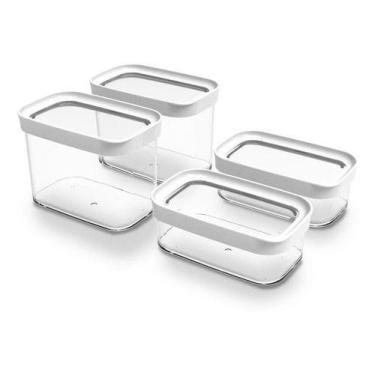 Imagem de Kit Conjunto De 04 Potes Herméticos Mantimentos Acrílico 90 - Helsim, 
