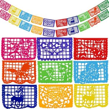 Imagem de Banner de festa inspirado em Coco TexMex Fun Stuff Pacote com 2 – Guirlandas de papel arco-íris tamanho médio (9,5 metros no total)
