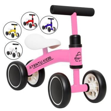 Imagem de Bicicleta Infantil De Equilíbrio Sem Pedal 4 Rodas - ATENTU, Rosa