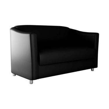 Imagem de Sofá 2 Lugares Pequeno E Compacto Bia 120 Larg Matrix Sintetico Preto