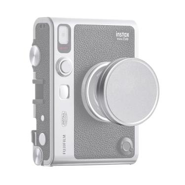 Imagem de MUZIRI KINOKOO Tampa de lente para câmera instantânea Fuji Instax Mini EVO, capa de lente mini EVO de plástico premium em flocagem interna com corda antiperda, Alumínio prateado, Neutro