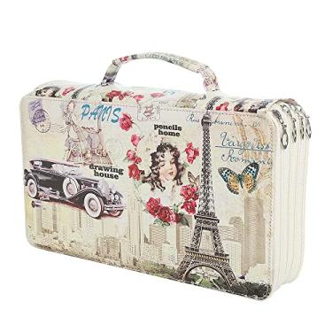 Imagem de Lbxgap Estojo portátil para lápis de carro com estampa colorida e 300 compartimentos para canetas, organizador com prático envoltório portátil - suporte multicamadas para lápis de cor Prismacolor Crayola