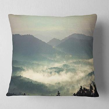 Imagem de Designart Beautiful Foggy Hills in Sri Lanka' Beach Photo Throw Living Room, Sofá, Almofada de Alta Qualidade + Capa de Almofada Impressa em ambos os lados 66 cm x 66 cm
