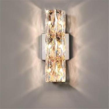 Imagem de Lâmpada De Parede LED Moderna De Cristal Luxo - Decoração De Arte Fashion Para Sala De Estar, Quarto, Villa, Hotel, Escadaria E Corredor (Estilo 24 D12H30CM)