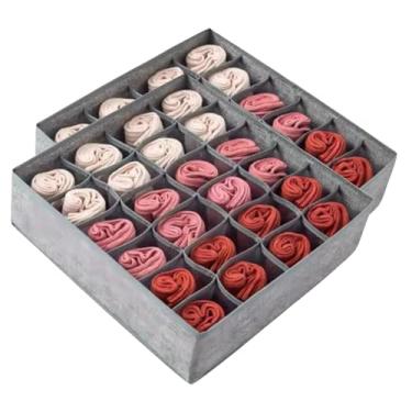 Imagem de Kit 2 Comeia Organizadora de Gaveta com 24 Divisórias Nicho para Roupas Intimas Closet Mala Guarda-Roupa