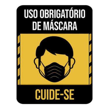 Imagem de Kit 10 Placas Cuide-Se Obrigatório Máscara 36X46