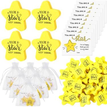 Imagem de Presente inspirador de Natal, borrachas em forma de estrela, 50 conjun