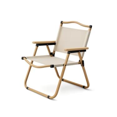 Imagem de Cadeira Portátil Dobrável Camping Praia Jardim Piscina Tecido Oxford(Bege)