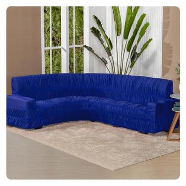 Imagem de Capa para Sofá de Canto 6 Lugares Elasticada Lisa Malha - LENHARO ENXO