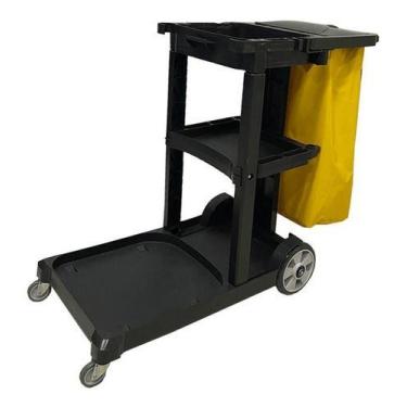 Imagem de Carro Funcional Executivo Limpeza Rodas Saco Tampo Funcional - jsn