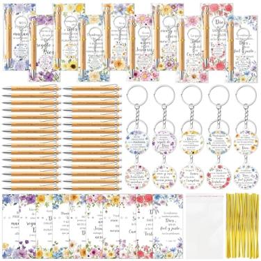 Imagem de ANGOLIO 230 presentes religiosos florais cristãos espanhóis a granel, Regalos Cristianos En Español, versículo da Bíblia de bambu, porta-chaves, cartão de livro, presente religioso para professores