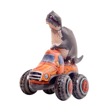Imagem de Caminhão de construção de dinossauros 3D com balão metalizado 72x58cm