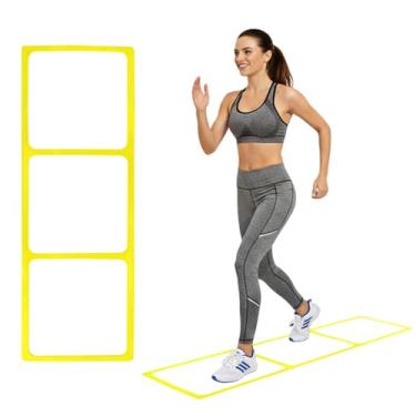 Imagem de bibahala Escada de agilidade de silicone de 3 grades, 45,7 x 129,5 cm, design de uma peça para treinamento de futebol, velocidade e exercícios de pés, equipamento de treinamento de futebol e agilidade