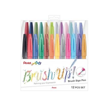 Imagem de Pentel Kit Caneta Pincel Brush Sign Pen 24 Cores KITBRUSH-24