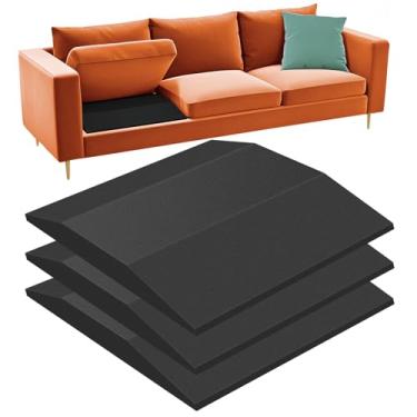Imagem de HZCGJMY Suporte de almofada de sofá para assento flácido, inserção de espuma de densidade firme, suporte de almofada trapezoidal, substituição para sofá flácido, suporte sob a almofada, 3 peças