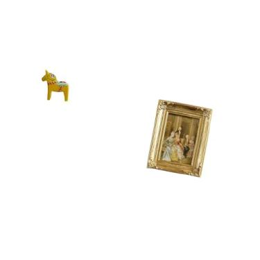 Imagem de Fenteer Escultura de Resina de Cavalo Sueco Dalecarlian para Estante, Armário de Entrada, Decoração de Casa com Moldura para Fotos, Porta-cartões, Pôster, Por