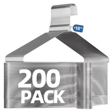 Imagem de SPECILITE Cabides de metal de arame de 45,7 cm a granel, pacote com 200 para ternos, casacos, camisas, calças, saias, economia de espaço, antiderrapante, calibre 12 ultrafino, prata