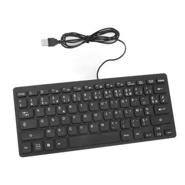 Imagem de Generic Teclado Ultrafino Bilíngue Em Inglês Com 78 Teclas para Máxima Produtividade, Teclado Compacto Com Fio USB Plug and Play para Uso Doméstico e No Escritório (Layout AZERTY francês)