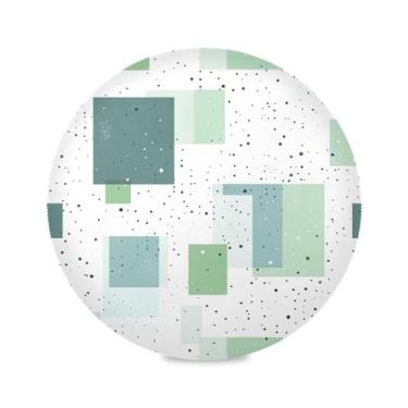 Imagem de Wassud Jogo americano quadrados verdes tapetes de mesa redondos para cozinha e jantar tapetes laváveis resistentes ao calor decoração de mesa 39 cm