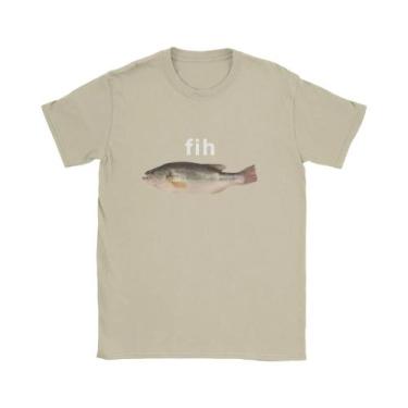 Imagem de Camiseta Masculina Engraçada Com Meme De Peixe, Casual De Verão, Haraj