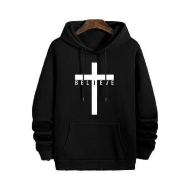 Imagem de Moletom Masculino Com Estampa De Cruz De Jesus Estilo Urbano Casual Un