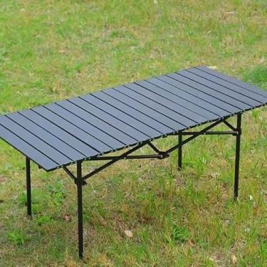 Imagem de Mesa Portátil Dobrável Resistente - Ideal para Camping, Acampamento, Churrasco, Varanda e Pesca, Lazer ao Ar Livre Compacta (Preto)