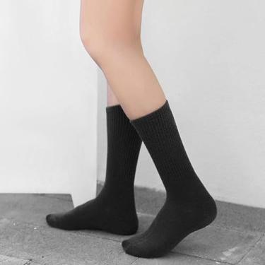 Imagem de 1 par de meias de algodão de linho femininas elásticas sem costura tamanhos, Bk, 21