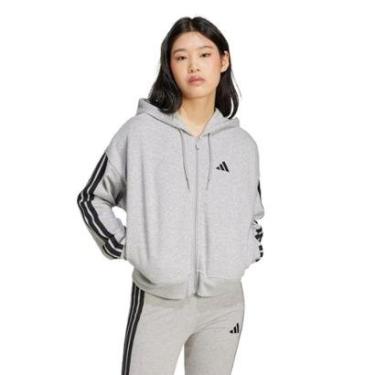 Imagem de Moletinho Adidas Capuz Zíper Essentials Três Listras Feminino-Feminino