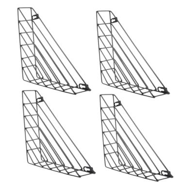 Imagem de CROISSANT Organizador de arquivos montado na parede, cesta de revistas de metal, suporte de revistas montado na parede, adequado para pendurar pastas de arquivos para escritório e sala de estar (preto