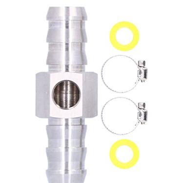 Imagem de KIMISS Encaixe Em T de Linha de Combustível de 1/2 pol. Com Porta 1/8-27 NPT para Adaptador de Sensor de Manômetro de Combustível - Conector de Mangueira de de Aço Inoxidável