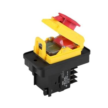 Imagem de Botão de reinicialização de interruptor eletromagnético 10 pinos liga/desliga 15A 400V com trava de proteção à prova d'água YCZ5-A