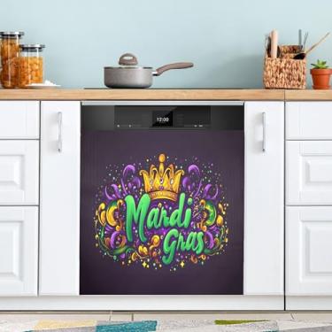 Imagem de ATTX Capa magnética para lava-louças Mardi Gras | Adesivo decorativo de eletrodomésticos de 58 x 66 cm para armários domésticos e eletrodomésticos (55)